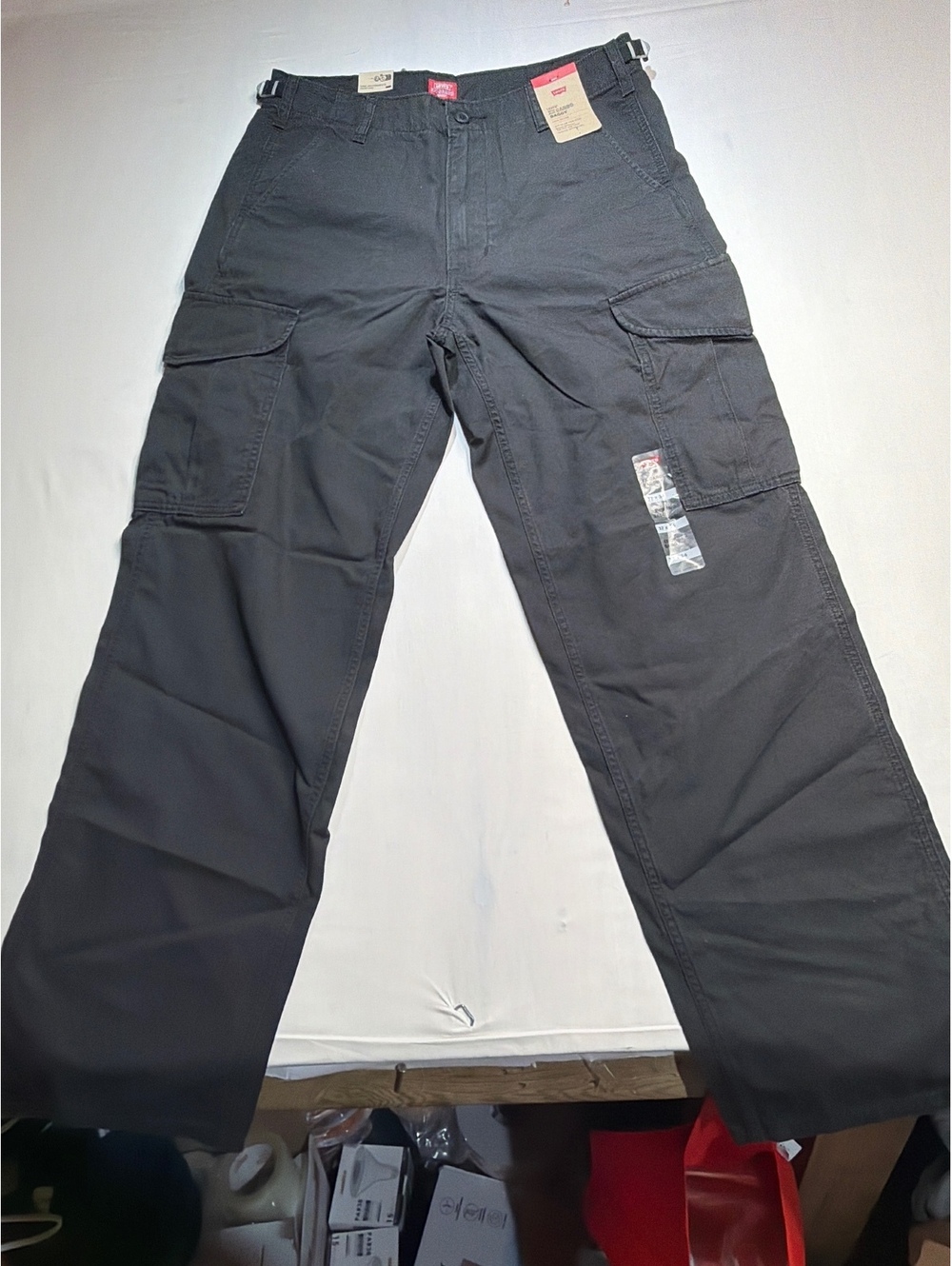 Levi's XX Cargo Baggy Pants 32x34 Dark Gray 100% Cotton